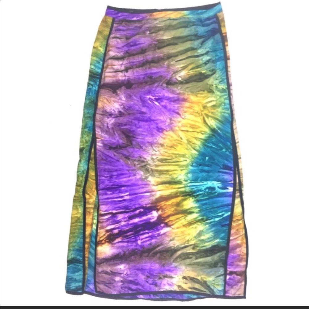 Statement Tie Dye Maxi Slit Side skirt!